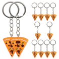 thumbnail image 2 of 12 Pcs Simulation Food Keyrings Pizza Resin Pendants Bag Key Rings Keychains for Girls Boys (Orange), 2 of 2