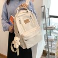 thumbnail image 4 of Mochila Preppy Bear FLhrweasw Colgante Estudiante Gran Capacidad Blanco, 4 of 6