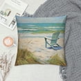 thumbnail image 2 of Pratyus Beach Chair Seagull Impressionist Painting Pillow Cushion Covers for Sofa Couch Bedroom Car Home Decor Square 1PC 22x22in, 2 of 5