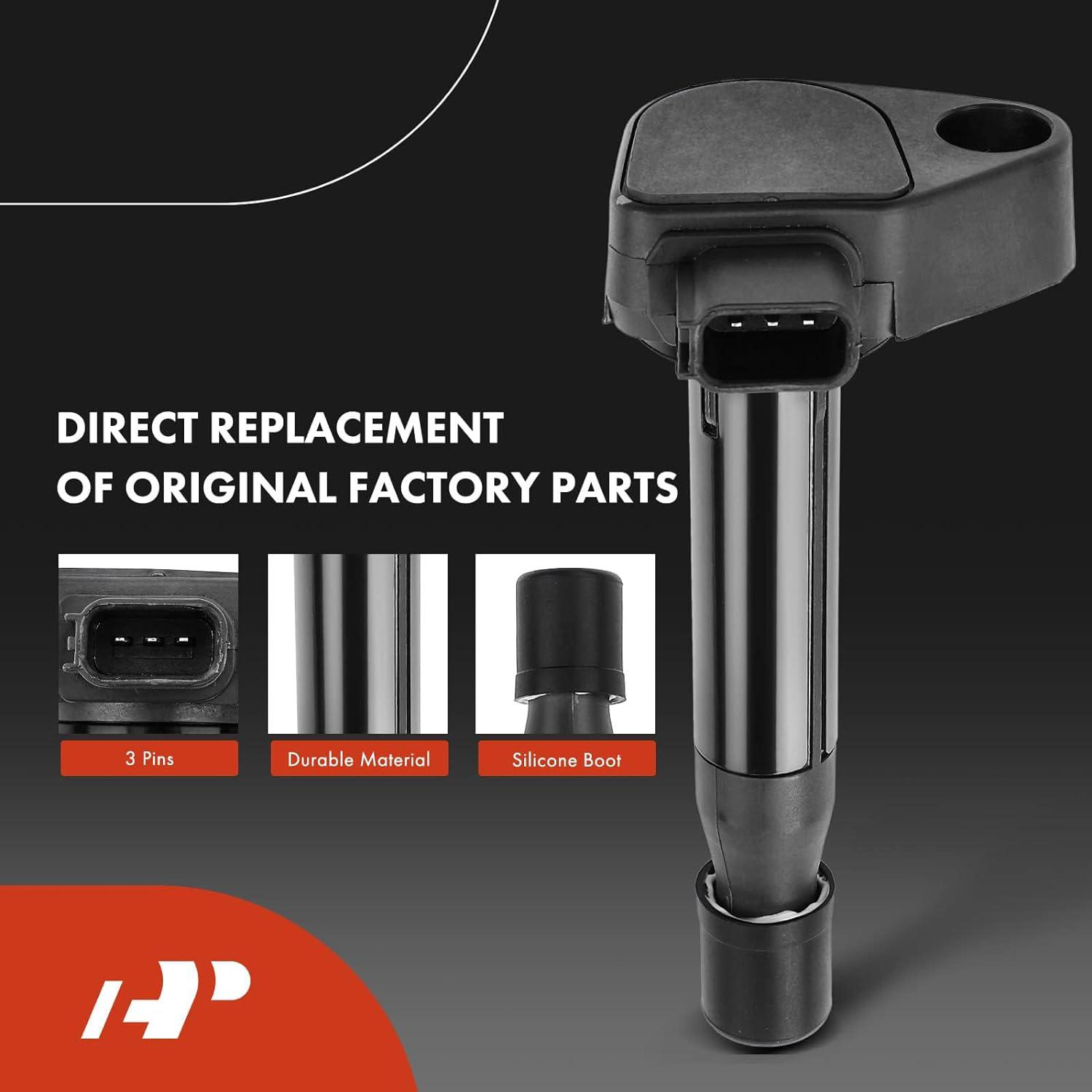 A-Premium Set of 6 Ignition Coil Pack and Iridium Spark Plugs Compatible with Honda Accord 2002, Odyssey 1999-2004 & Acura CL 2001-2003, TL 1999-2008, Replace# 30520RCAA01, 30520RCAA02