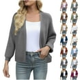 thumbnail image 5 of qucoqpe Womens Chunky Knit Open Front Cardigan Sweaters Fall Winter Cozy Long Sleeve Outwear Top, 5 of 5