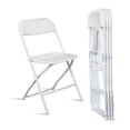 FENG20 Classic Garden Folding Chairs Set of 4 White Plastic Injection