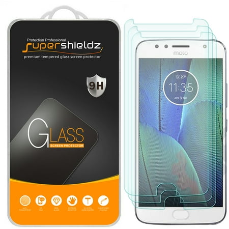 [3-Pack] Supershieldz for Motorola "Moto G5S Plus" Tempered Glass Screen Protector, Anti-Scratch, Anti-Fingerprint, Bubble Free