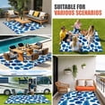 thumbnail image 3 of Blue Polka Dots Outdoor Rug 5x8 Ft, Non Slip Washable Area Rug, Watercolor Modern Abstract Geometric Patio Rugs Carpet Runner, Large Floor Mat for Indoor/Outdoor Deck Porch Camping, 3 of 8