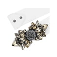 thumbnail image 3 of Cinturones elásticos para mujeres, banda de cintura de flores de rosa vintage elegante con rhinestones para vestido abrigo 90x6cm/35.4x2.4" Banda blanca-champán, 3 of 6
