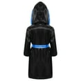 thumbnail image 2 of Raenseen Garçons Enfants Robe de Boxe à Manches Longues Uniforme Kick Boxe Art Martial Muay Thaï Entraînement à Capuche Noir&Bleu 12, 2 of 5