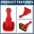thumbnail image 6 of Unique Bargains 6 Speed Manual Gear Shifter Knob with Cover, Automotive Gearbox Stick Shifter Lever Knob for VW Bora 1999-2005 Plastic Faux Leather Red Black, 1 Pc, 6 of 6