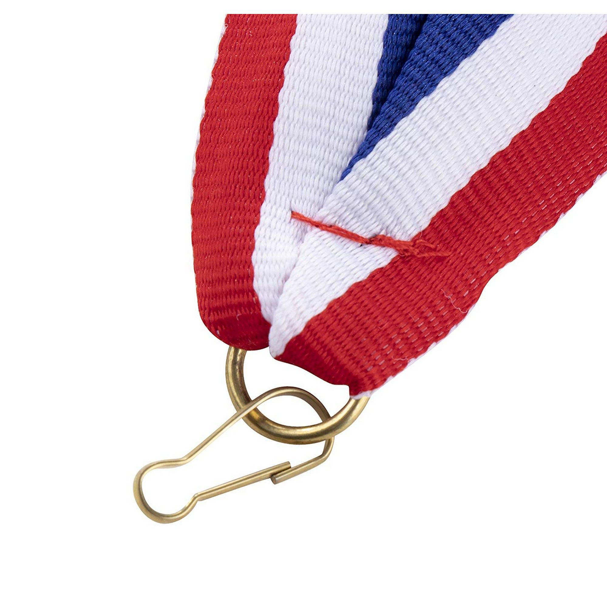 Pack of 10 Black and Gray Neck Ribbons for Medals with Snap Clips Flat Lanyard Award 