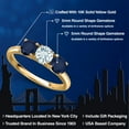 thumbnail image 2 of Gem Stone King 10K Yellow Gold Sky Blue Aquamarine and Blue Sapphire Engagement Ring for Women | 1.70 Cttw | Round 5MM | Gemstone March Birthstone | Size 9, 2 of 6