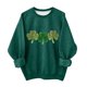 thumbnail image 1 of Manga Larga Vestido de Línea para las Mujeres San Patricio Día de Impresión Sudadera con Capucha Forrada de Lana para la Calidez de los Niños Cuello Redondo Suelto, 1 of 5