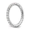 thumbnail image 4 of 14K White Gold Ring Band Eternity Diamond Round Polished U Shared Prong 1ct , Size 9, 4 of 5