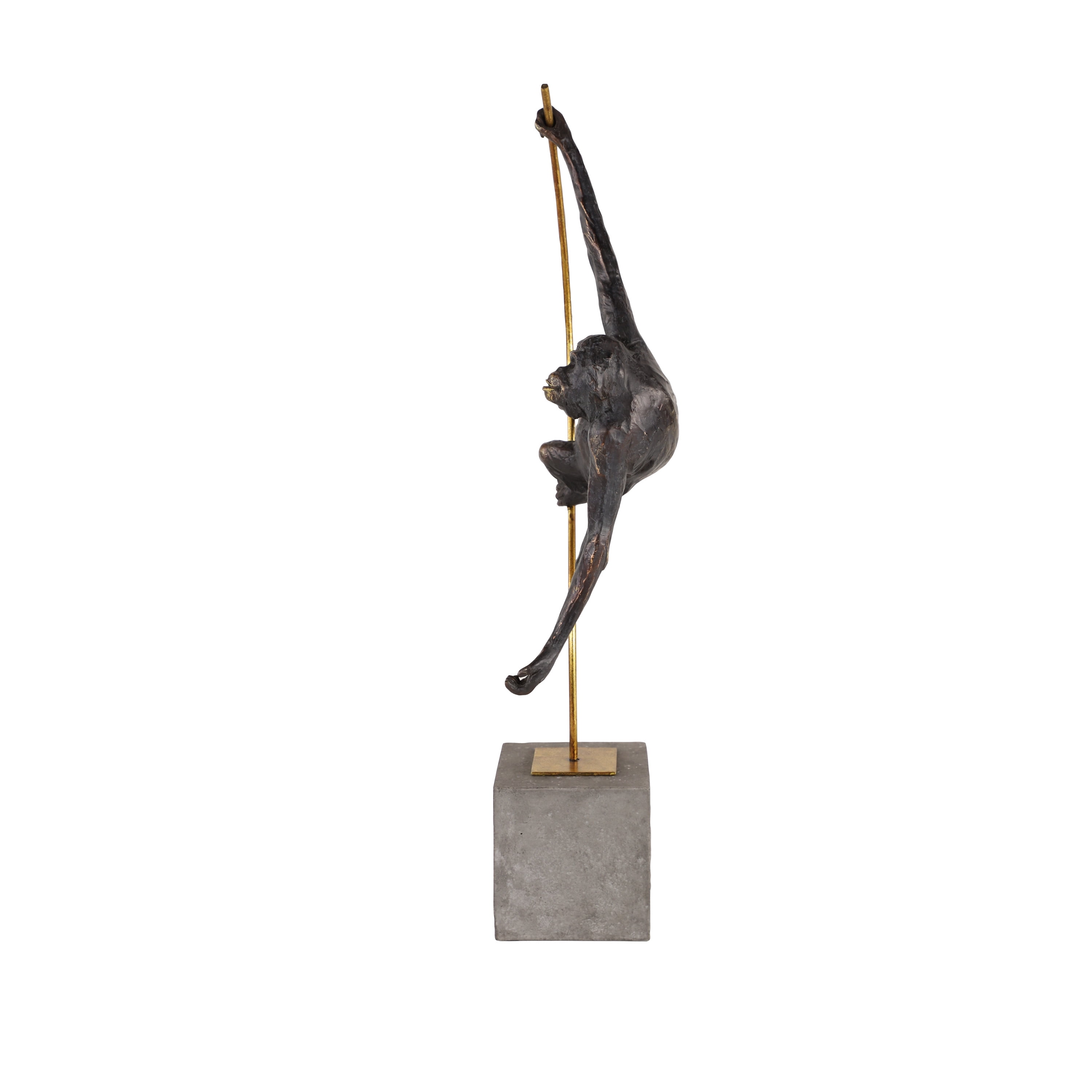 DecMode 7"W, 23"H Resin Modern Monkey Sculpture, Black