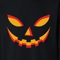 thumbnail image 6 of Halloween Crewneck Sweatshirt of Durable 50/50 Cotton/Poly - Scary Pumpkin Jack O Lantern Face on Black Fleece Pullover Unisex Size S, 8 oz, 6 of 6