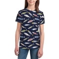 thumbnail image 2 of Honeii Sardine Print Youth Short Sleeve T-Shirt,Boys Athletic Shirt,Quick Dry Short Sleeve Performance Moisture Wicking T Shirt, 2 of 6
