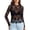 Black #25, variant on WULMLEO Womens Mesh Long Sleeve Tops Mock Neck Going Out See Through Shirts Sexy Sheer Blouses Clubwear Beige L
