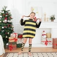 thumbnail image 5 of Women Kids Bee Cosplay Costume Set Halloween Bee Dress with Wings Headband Outfits, 5 of 9
