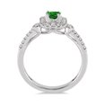 thumbnail image 3 of 1.50 carat Emerald and Diamond Engagement Ring for Women in 14k White Gold affordable emerald and diamond engagement ring, 3 of 3