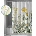 thumbnail image 3 of Small Stall Shower Curtain 48x72 Inch Narrow Half Size Yellow Spring Floral Bath Curtains Bathroom Decor Summer Botanical Flowers Waterproof Fabric Shower Curtain Set with Hooks 48 Inch, 3 of 6