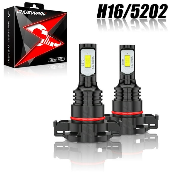 2-Side H16 5202 LED Fog Light Kit 80W Super Bright 6000K White Pack of 2