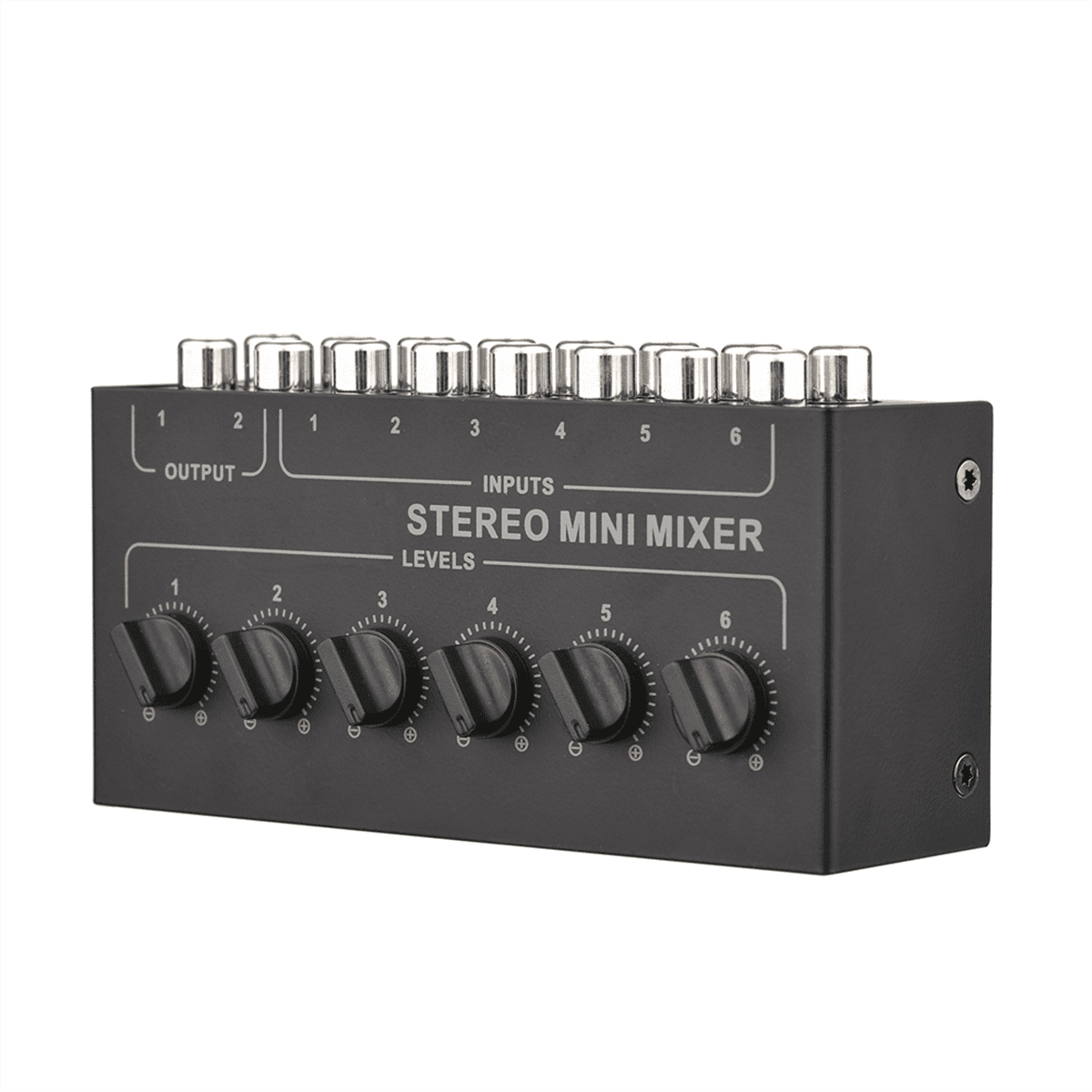 2X CX600 Mini Stereo 6 Channel Passive Mixer Portable Audio Mixer 6 in 2 Out Stereo Distributor Volume Control