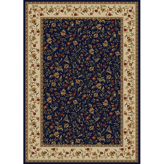Vitaly Rafiqi Area Rug 1593 Navy Blue Italian Bordered 3' 3" x 4' 11" Rectangle