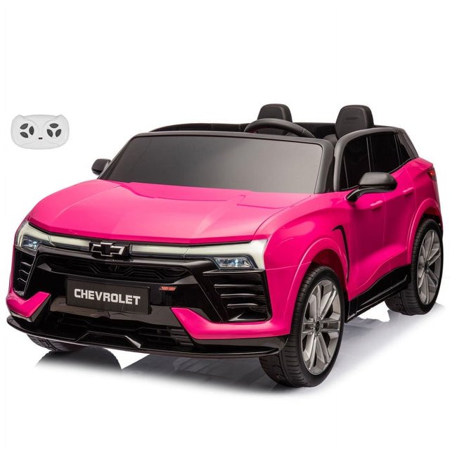 Voltz Toys Ride-on Car for Kids, 24V Chevrolet Blazer Truck for Kids 3-8 Years, Battery Powered Electric Car for Kids with Remote Control, Open Doors, LED Lights and Music for Boys Girls (Pink)