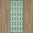 thumbnail image 2 of Mohawk Home Clemente Geo Outdoor Area Rug, Teal, 2' 6" x 6', 2 of 9