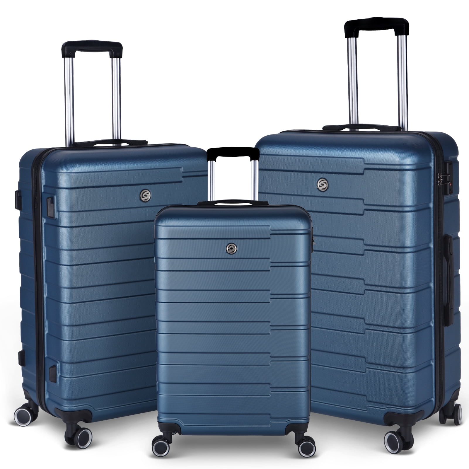 3 Piece Luggage Sets, Luxurious Texture Finish Hard Shell Luggage ...