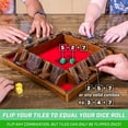 thumbnail image 4 of GoSports Shut the Box Premium Wooden Dice Game - Classic 4 Player Board Family Game, 10 Number Rows with Red Felt, Dice and Wood Stain Finish - For Kids and Adults, 4 of 6