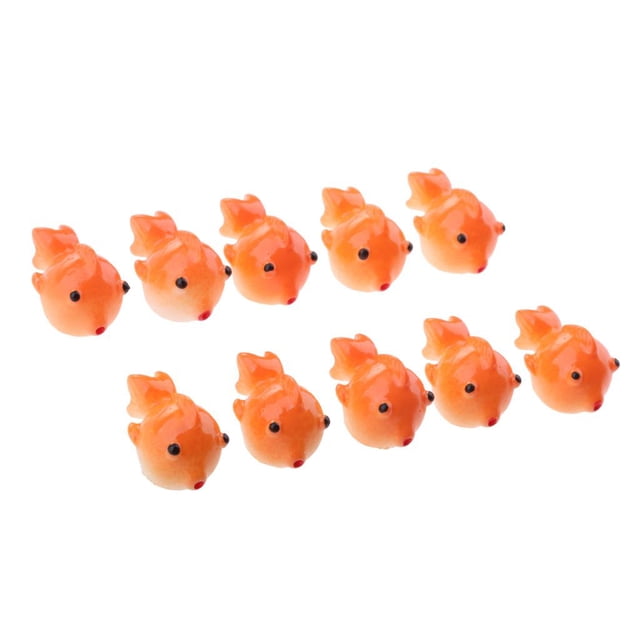 10 piezas de bonsái en miniatura para casa de muñecas, resina, micropaisaje, decoración DIY naranja