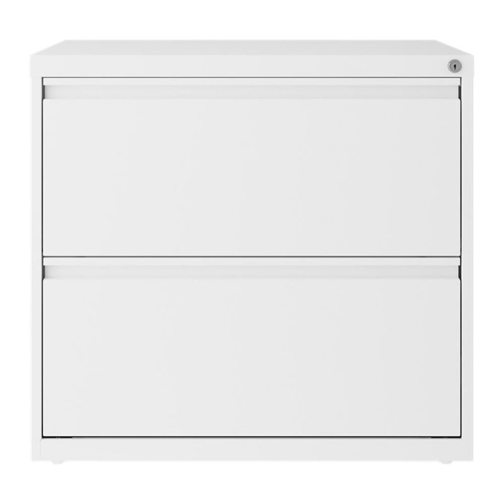 Hirsh 30"W 2 Drawer Metal Lateral File Cabinet Set White. Front to Back Rails