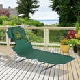 thumbnail image 2 of Outsunny Chaise Longue d'Extérieur, Chaise Longue Pliante Réglable avec Ouverture pour le Visage, Chaise de Bronzage Lit Bain de Soleil Inclinable, Vert, 2 of 9