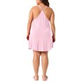 thumbnail image 3 of Agnes Orinda Women's Plus Size School College Nightgown Spaghetti Strap V Neck Sleeveless Racerback Sleepwear Chemise Nightdress 1X Pink, 3 of 6