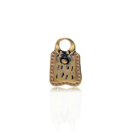 - Flat Bell Antique Gold-Finished Charms With Light Topaz Preciosa Czech Crystal 25x16mm pack Of 2pcs