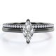 thumbnail image 1 of JeenMata Anillo de Boda con Solitario de 1,75 Quilates de Talla Marquesa y Cuerpo Pavé, Engastado en Oro Negro de 18 K sobre Plata (Personaliza Tu Anillo de Boda), 1 of 6