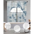 thumbnail image 2 of Vintage Botanical Swag Kitchen Curtains Sets for Windows 24 Inch Length, Blue Watercolor Leaves Branch Short Window Curtain Panels Swags Valances and Tiers 3 Piece Set for Cafe/Dining Room, 2 of 5
