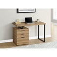 thumbnail image 2 of Pemberly Row Contemporary Wood Reversible Pedestal Computer Desk in Light Brown, 2 of 5
