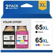 65XL Ink Cartridge for HP 65 ink cartridge for HP DeskJet 3772 3752 3755 Envy 5055 5010 5000 Printer (Black, Tri-Color)