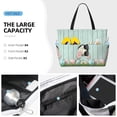 thumbnail image 3 of Sigee White Bunny Bottom And Easter Eggs Print Extra Large Waterproof Beach Travel Bag with Zipper - Durable and Versatile for Vacation, Gym, and Daily Use, 3 of 7