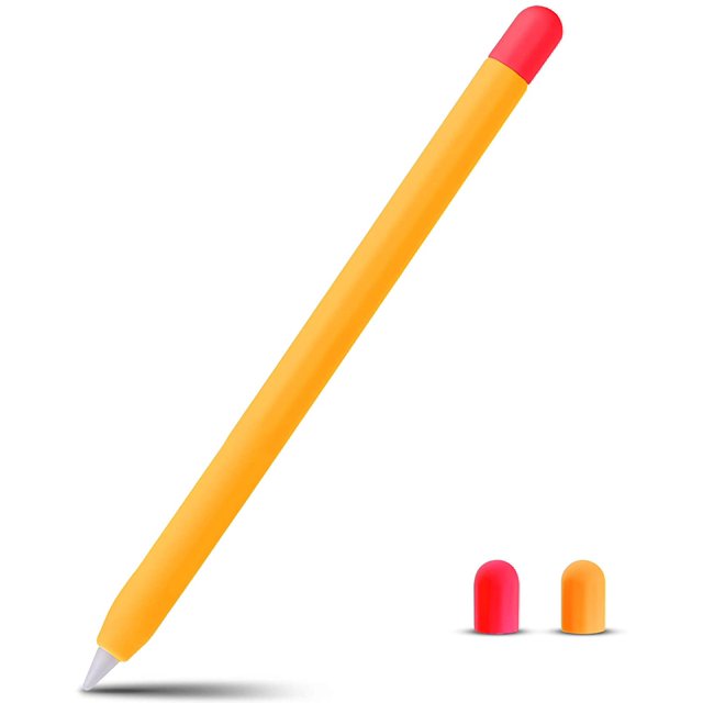 Compatible Apple Pencil 2 Case Cover Silicone Sleeve for Apple Pen 2nd Generation Skin, Orange/Red