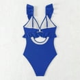 thumbnail image 6 of WAYUTE One Piece Swimsuit Women Swimsuit for Ruffle Bathing Suit V Neck Ruched Swim Suit Cutout Swimwear, 6 of 7
