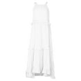 thumbnail image 6 of CALAFEBILA Ladies Midi Dress Everyday Sleeveless Crew Neck Solid Carving A More Defined Waistline Boho Womens Clothing Knee-Length Dress, 6 of 9