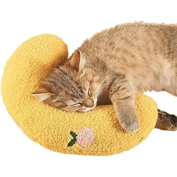 Cat Pillow, Ultra Soft Fluffy Pet Calming Toy for Joint Relief Sleeping Improve Machine Washable