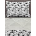 thumbnail image 3 of Botanical Comforter & Sham Bedding Set, Tropical Wild Jungle Elements Palm Leaf Repetitive Monochrome Simplistic, 3 pcs Duvet Set Microfiber Filling Quilt, 5 Sizes, Charcoal Grey White, by Ambesonne, 3 of 4