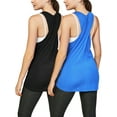 thumbnail image 1 of DEVOPS 2 Pack Women's Workout Tops Yoga Athletic Shirts Running Tank Tops (Black / Blue, Large), 1 of 1