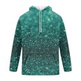 thumbnail image 4 of Men’s Hooded Sweatshirt Long Sleeve Pullover with Adjustable Drawstring and Abstract Glitter Pattern for Casual Wear Cyan L, 4 of 4