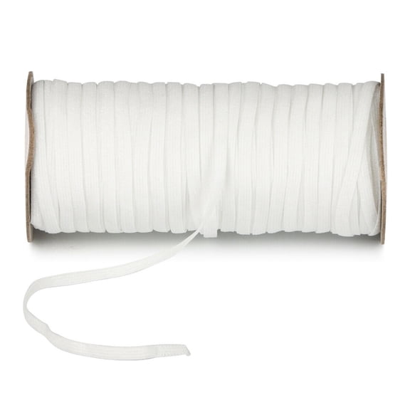 1 Roll Flat Elastic Band 5mm 75 Yards White for Mask Clothing Edge Sewing Craft Home Decor