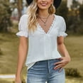thumbnail image 6 of Mittory Womens Summer TopsTrendy Short Sleeve Shirts Spring Clothes V Neck Tshirts Fashion Blouses Casual Tunics, 6 of 7