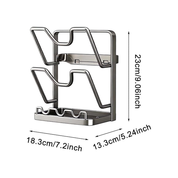Stainless Steel Cutting Boards for Kitchen Pot Lid Storage Rack, Multi-Layer Countertop Organizer for Utensils, Spatulas, and Glass Cutting Boards for Kitchen Counter Drainage