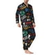 thumbnail image 2 of Balery Basketball Pijama para Hombre de Dos Piezas con Manga Larga, Conjunto de Dormir y Descanso Suave con Bolsillos-Large, 2 of 7
